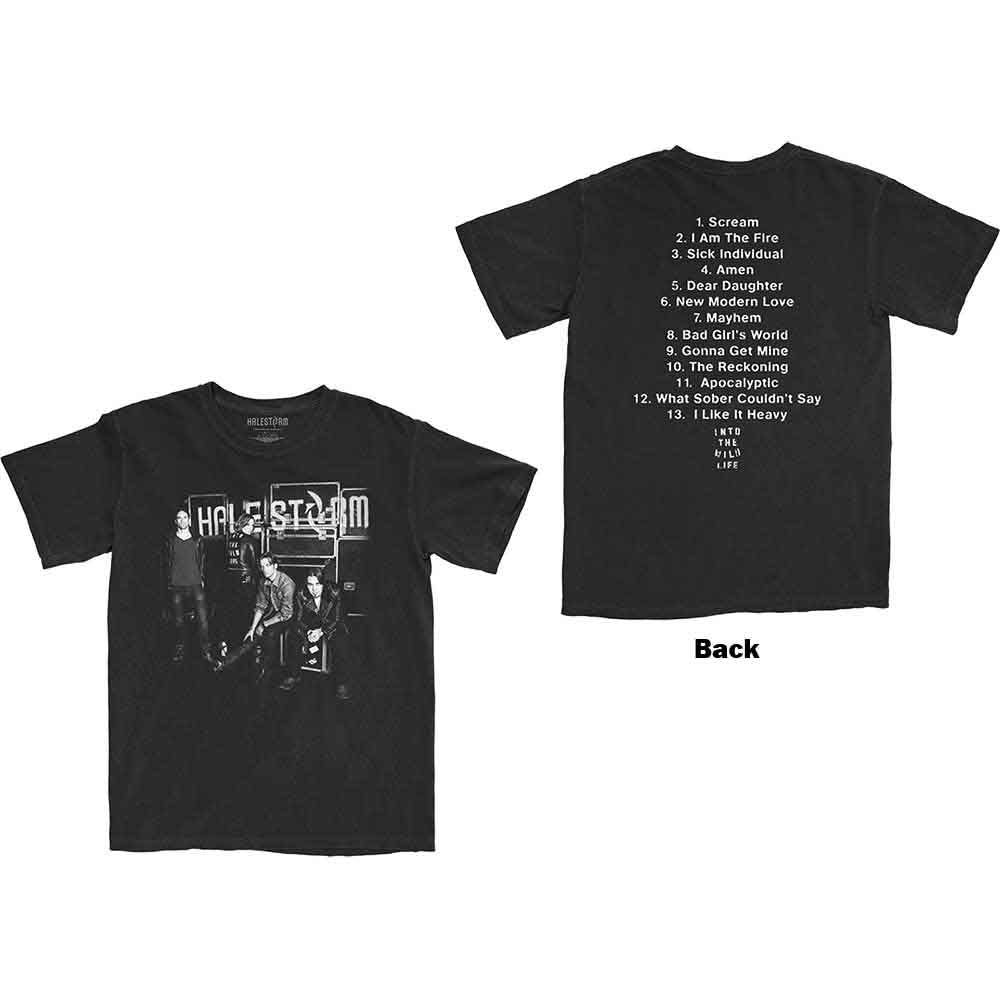 Halestorm Unisex T-Shirt: The Wild Cover (Black) (Back Print)