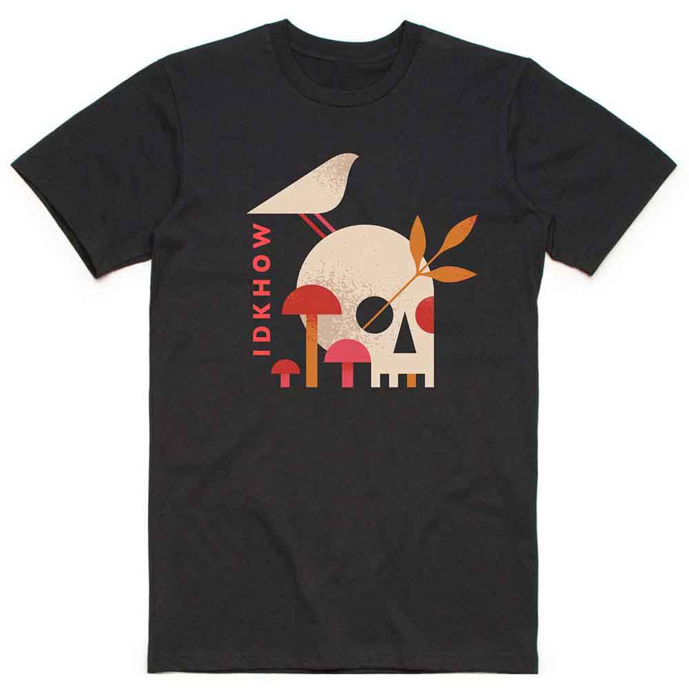 iDKHow Unisex T-Shirt: Mushroom Skull (Black)