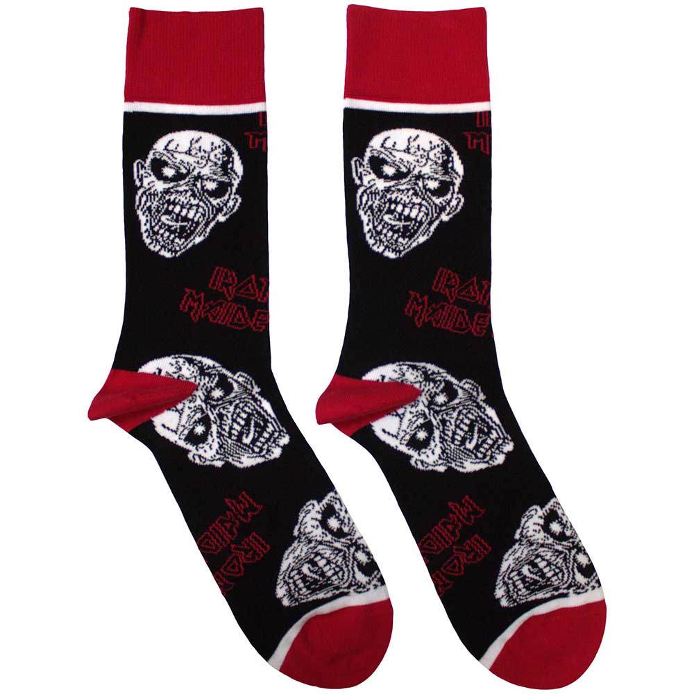 Iron Maiden Unisex Ankle Socks: Eddie Skulls (Black) (UK Size 7 - 11)