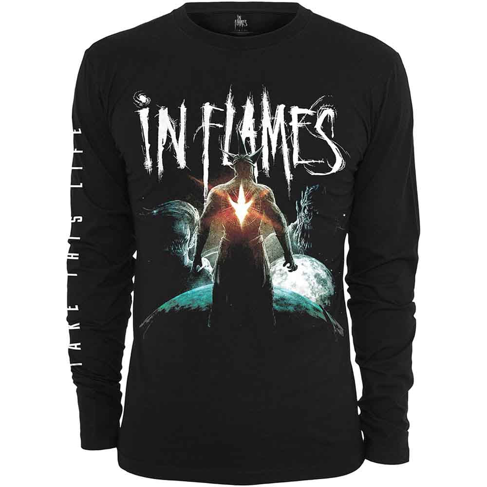 In Flames Unisex Long Sleeve T-Shirt: Take This Life (Black) (Sleeve Print)