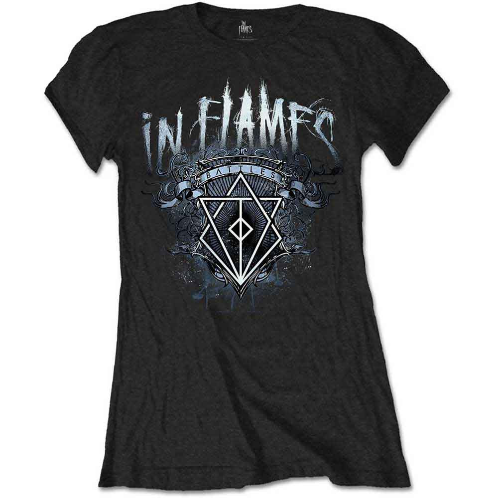 In Flames Ladies T-Shirt: Battles Crest (Black)