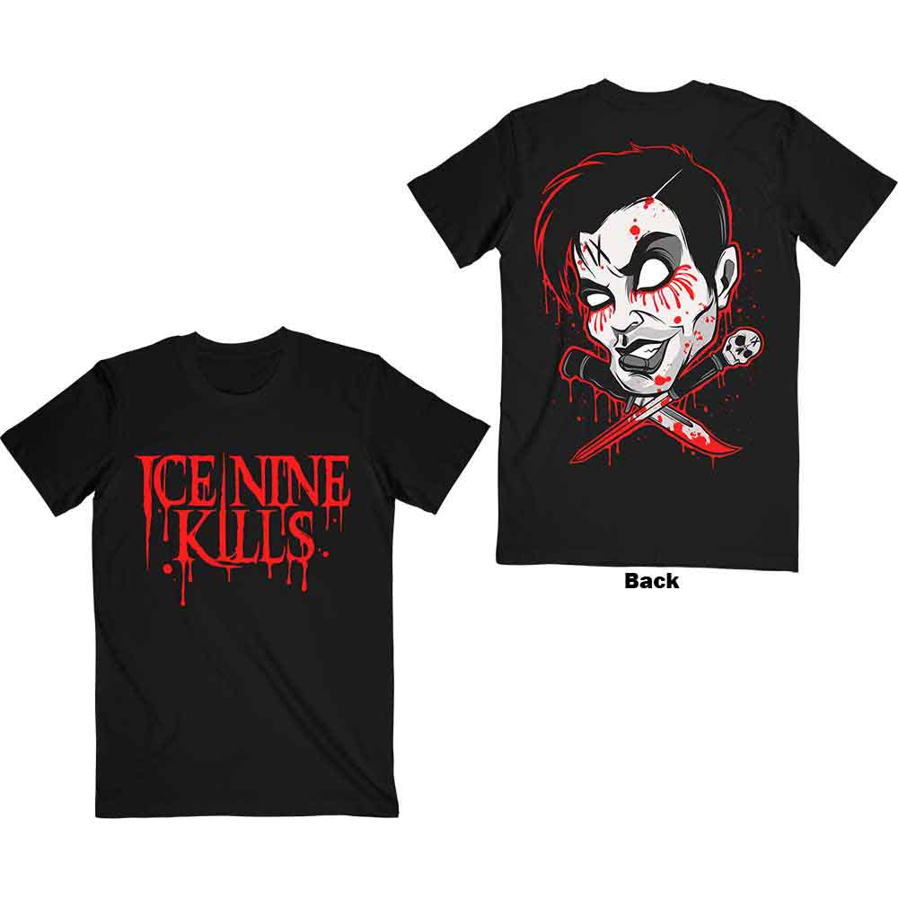 Ice Nine Kills Unisex T-Shirt: Cross Swords (Black) (Back Print)