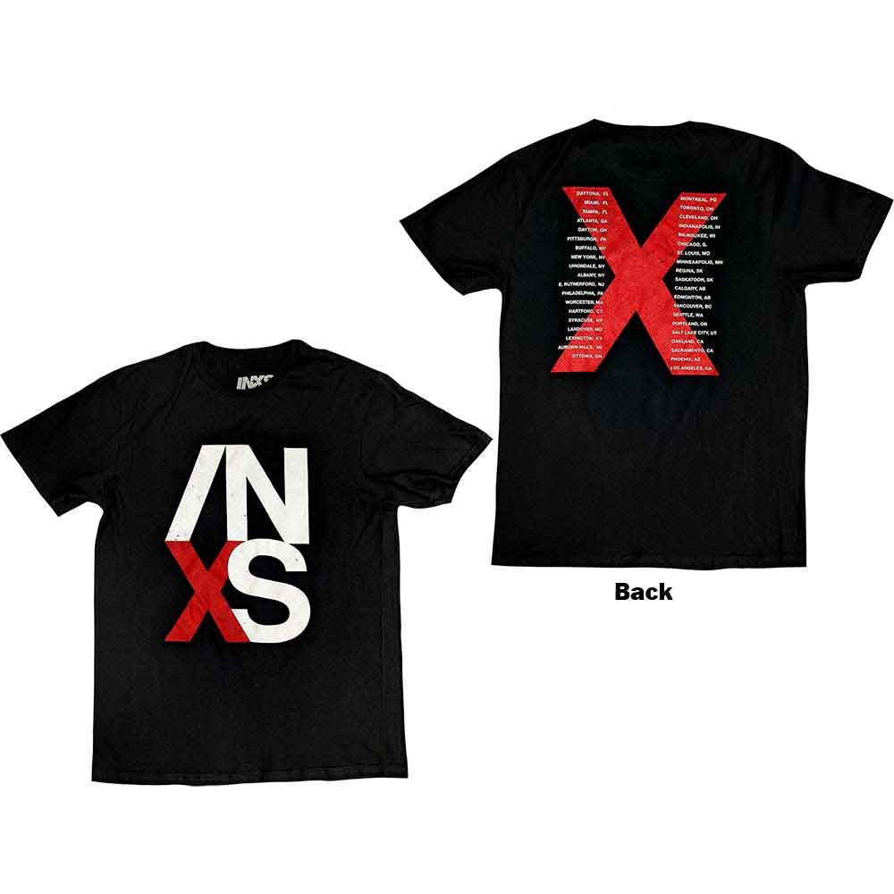 INXS Unisex T-Shirt: US Tour (Black) (Back Print)