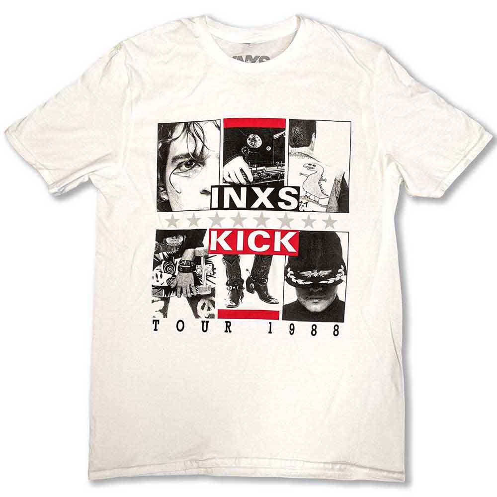 INXS Unisex T-Shirt: KICK Tour (White)