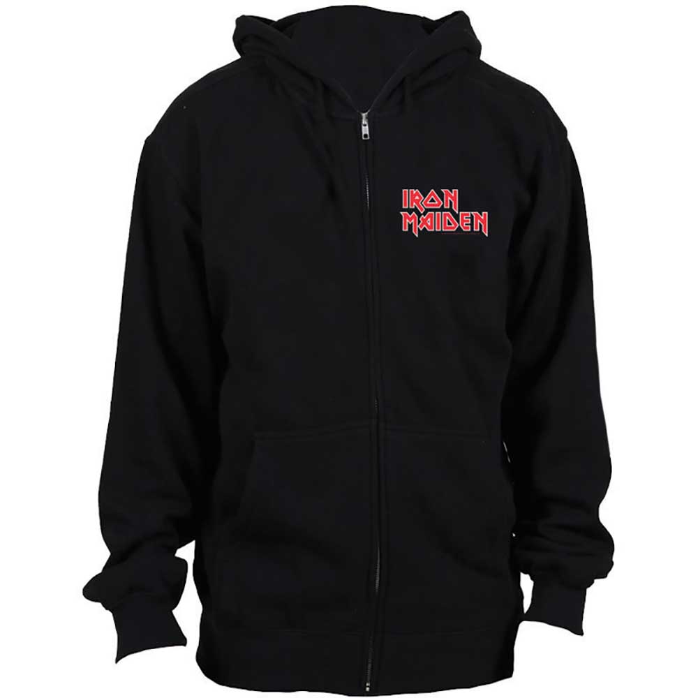 Iron Maiden Unisex Zipped Hoodie: No Prayer (Back Print)