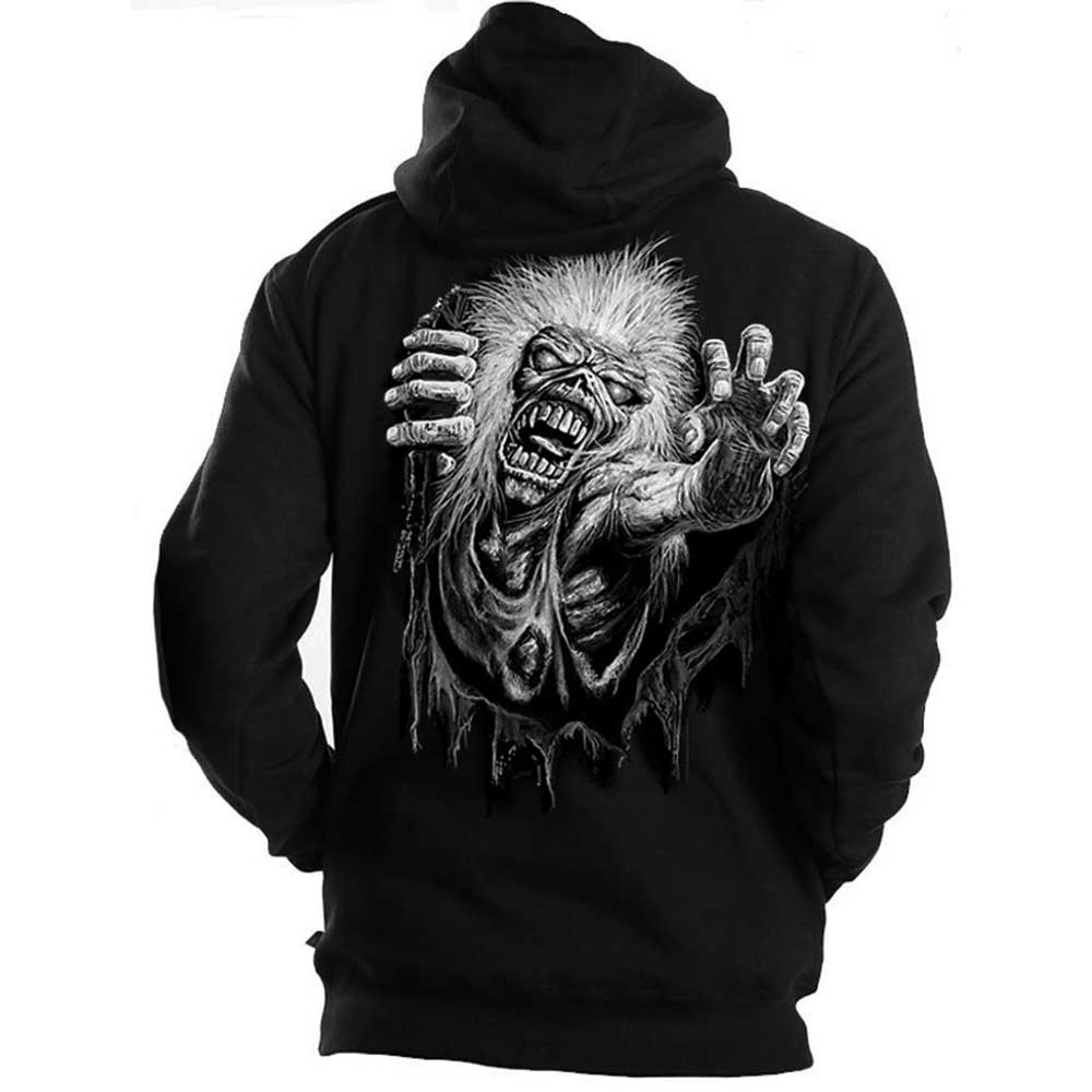 Iron Maiden Unisex Zipped Hoodie: No Prayer (Back Print)