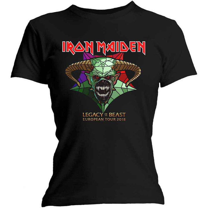 Iron Maiden Ladies T-Shirt: Legacy of the Beast Tour (Back Print)