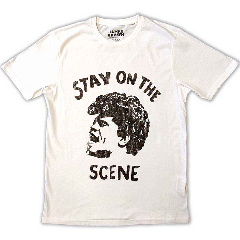 James Brown Unisex T-Shirt: Stay On The Scene (White)