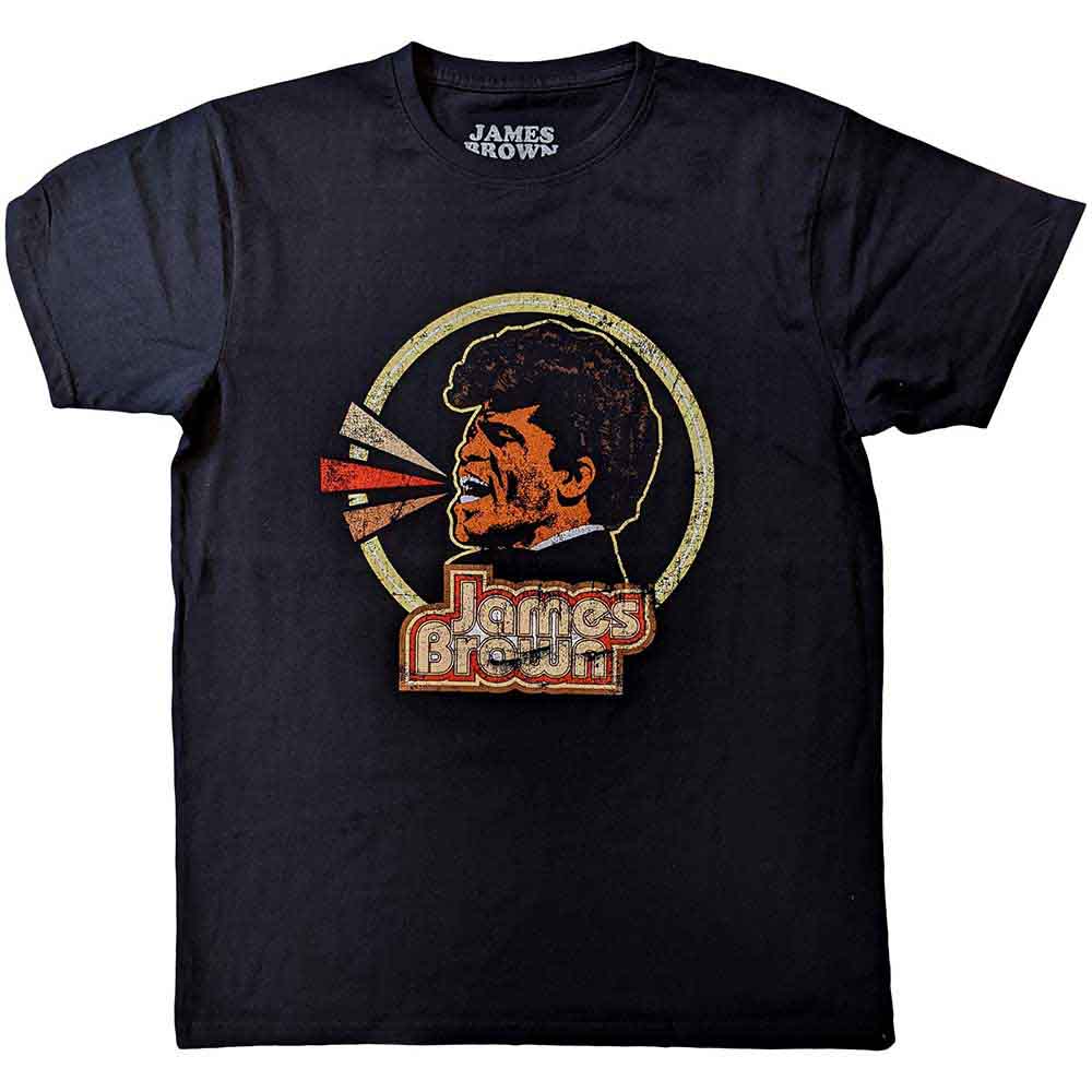 James Brown Unisex T-Shirt: Circle & Logo (Black)