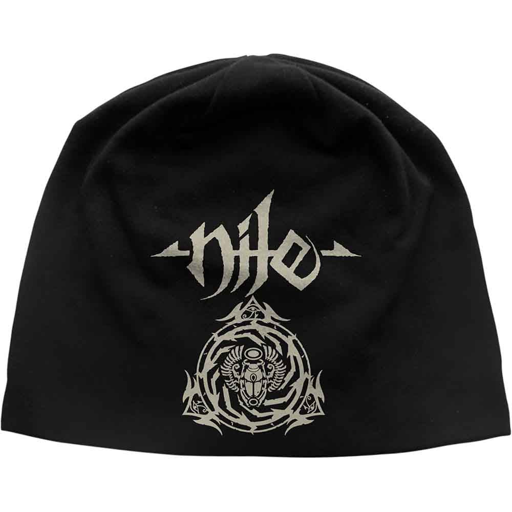 Nile Unisex Beanie Hat: Scarab Logo (Black)