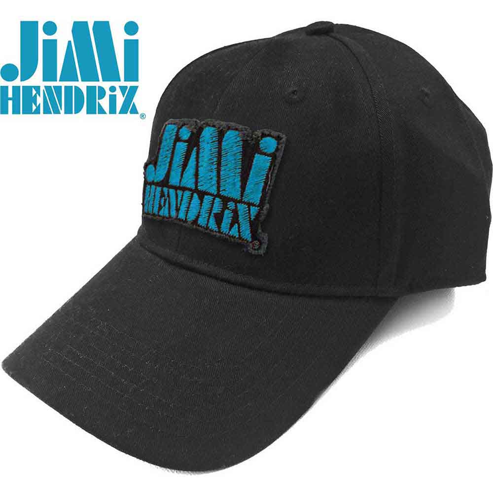 Jimi Hendrix Unisex Baseball Cap: Blue Stencil Logo (Black)