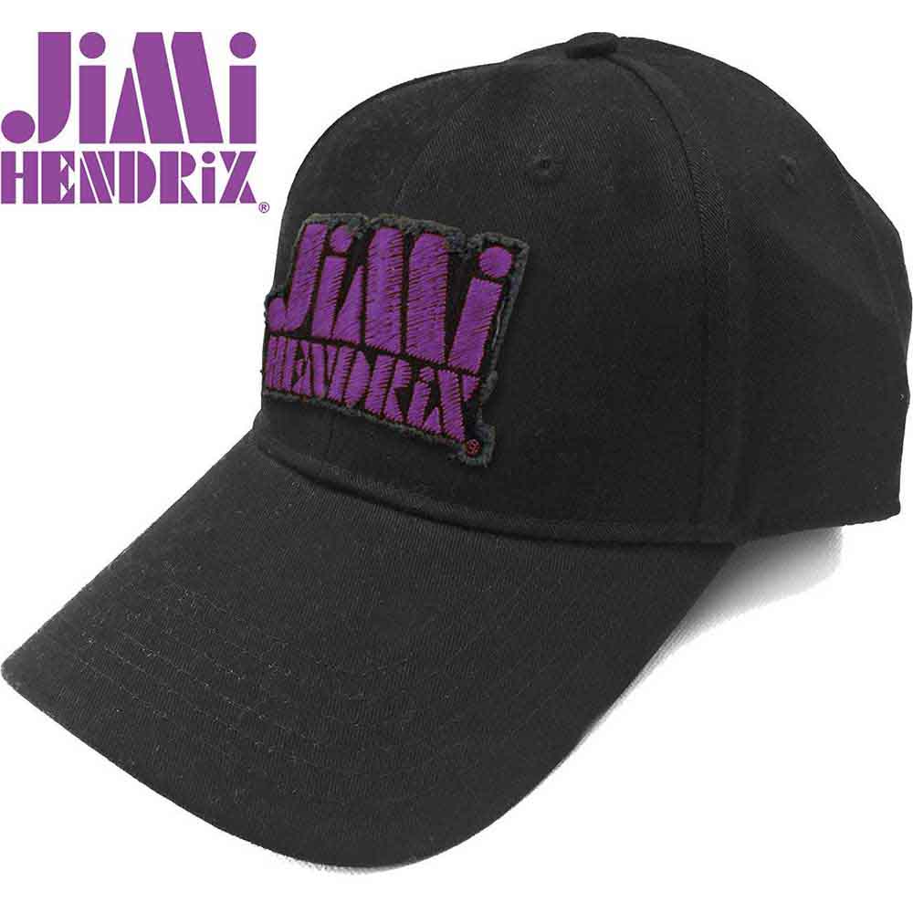 Jimi Hendrix Unisex Baseball Cap: Purple Stencil Logo (Black)