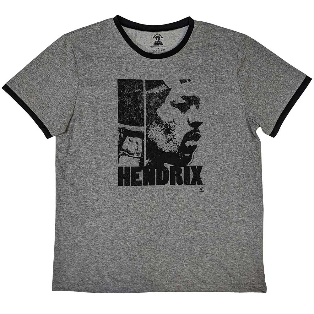 Jimi Hendrix Unisex Ringer T-Shirt: Let Me Live (Grey)