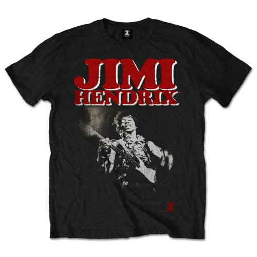 Jimi Hendrix Unisex T-Shirt: Block Logo (Black)