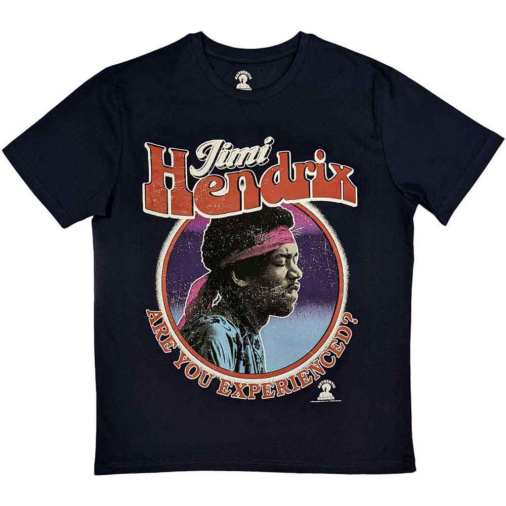 Jimi Hendrix Unisex T-Shirt: Are You Experienced (Navy Blue)