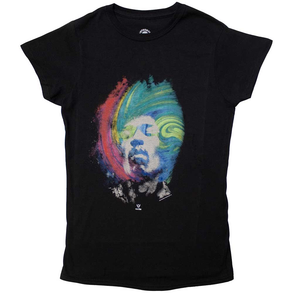 Jimi Hendrix Ladies T-Shirt: Galaxy (Black)