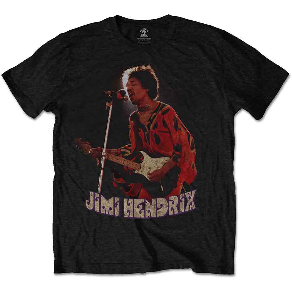 Jimi Hendrix Unisex T-Shirt: Orange Kaftan (Black)