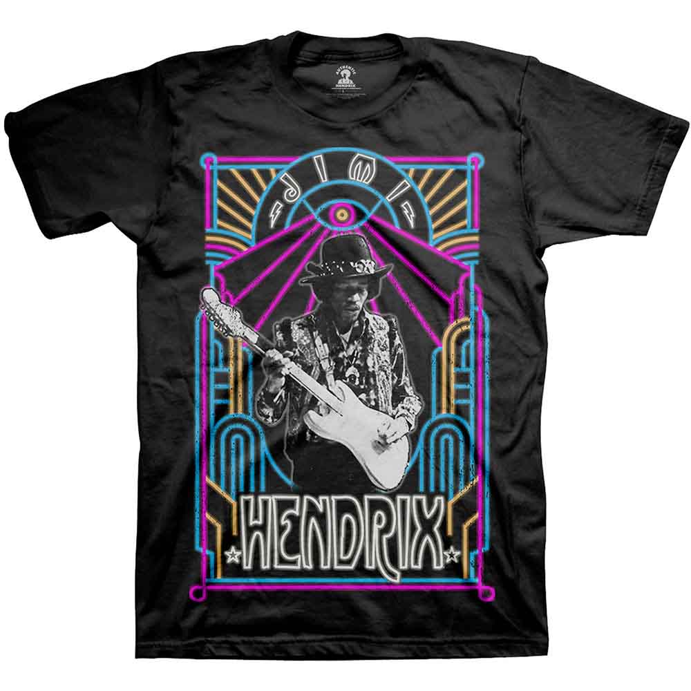 Jimi Hendrix Unisex T-Shirt: Electric Ladyland Neon (Black)