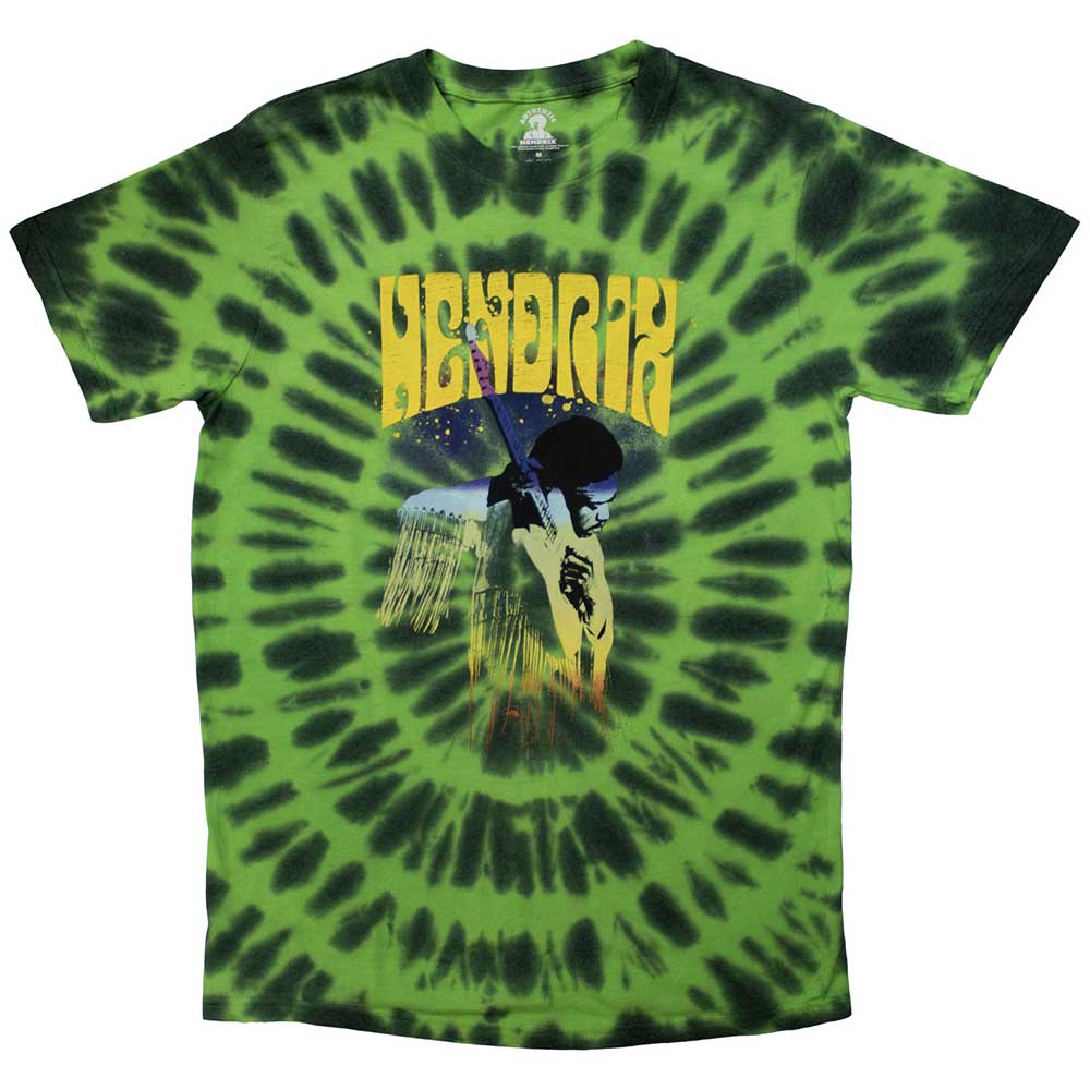 Jimi Hendrix Unisex T-Shirt: Hear The Vibe (Green) (Wash Collection)