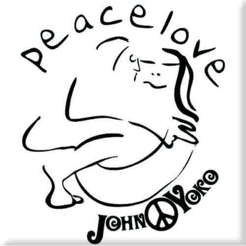 John Lennon Fridge Magnet: Cuddle Black On White