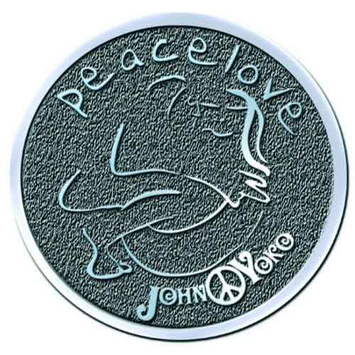 John Lennon Pin Badge: Peace & Love HiChrome