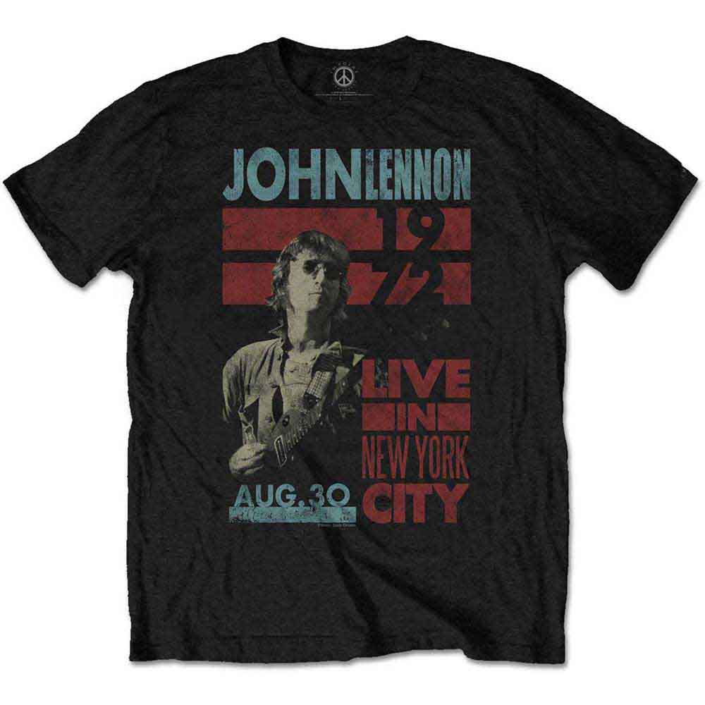 John Lennon Unisex T-Shirt: Live In New York City (Black)