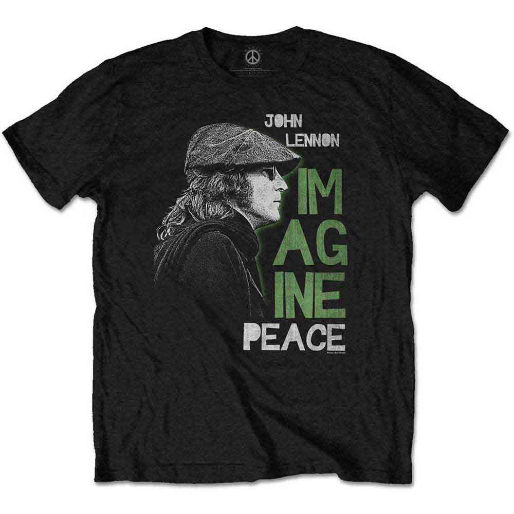 John Lennon Unisex T-Shirt: Imagine Peace (Black)