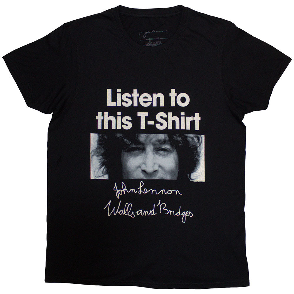 John Lennon Unisex T-Shirt: Listen (Black)