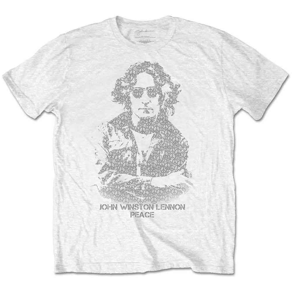 John Lennon Unisex T-Shirt: Peace (White)