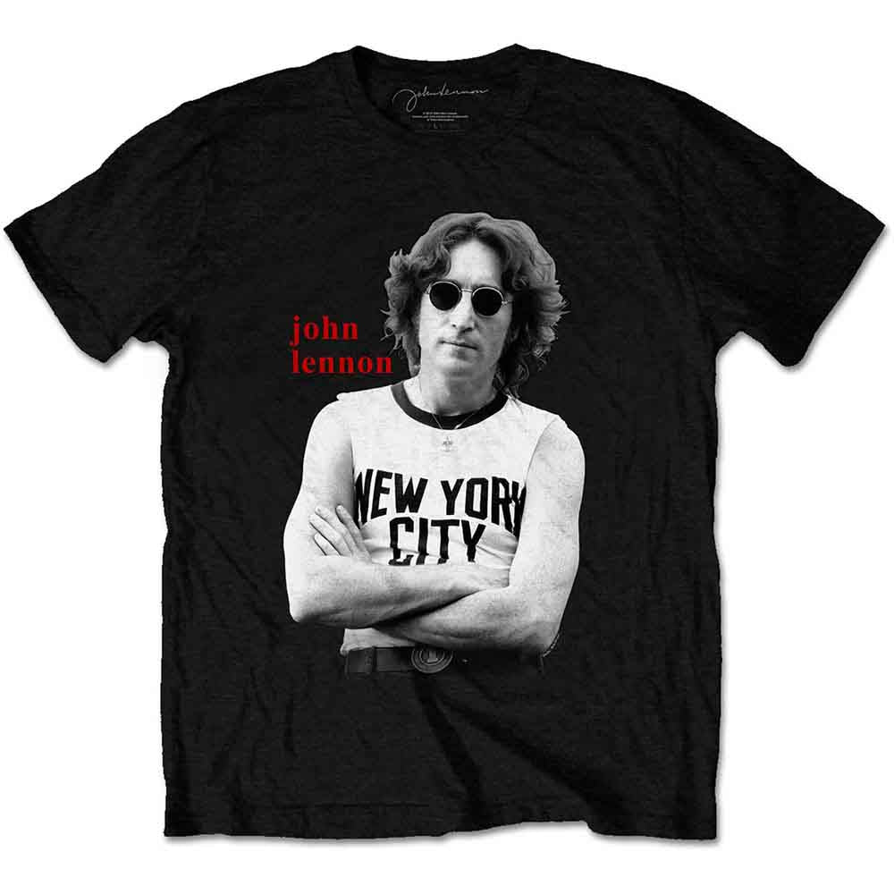 John Lennon Unisex T-Shirt: New York City Black & White (Black)