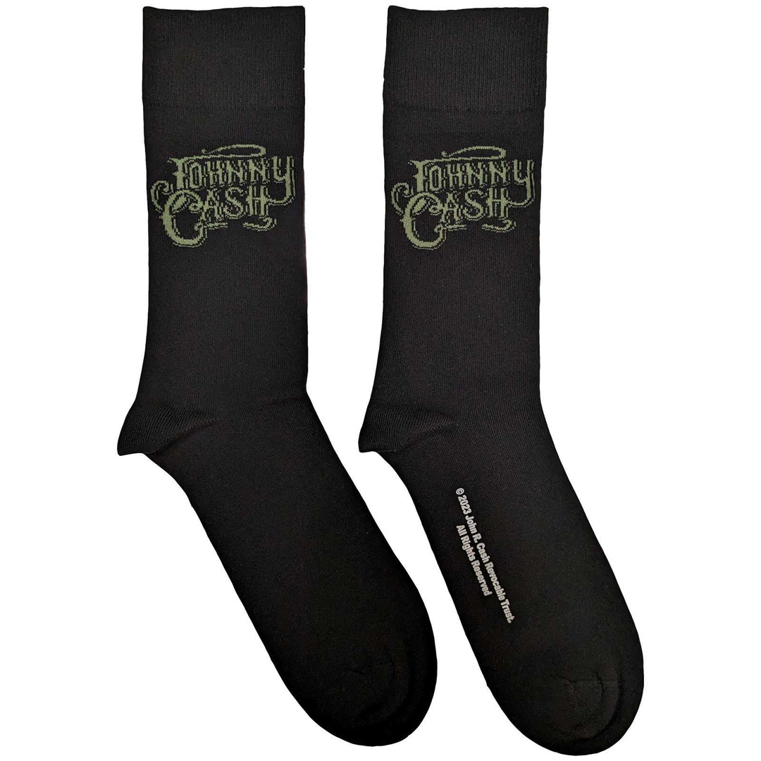 Text Logo Unisex Ankle Socks (UK Size 7 - 11) | Johnny Cash