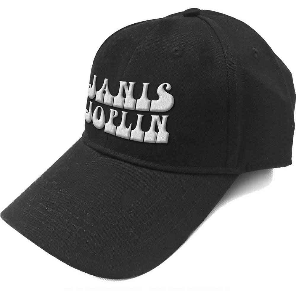 Janis Joplin Unisex Baseball Cap: White Logo (Black)