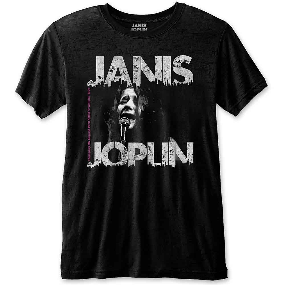 Janis Joplin Unisex T-Shirt: Shea '70 (Black)