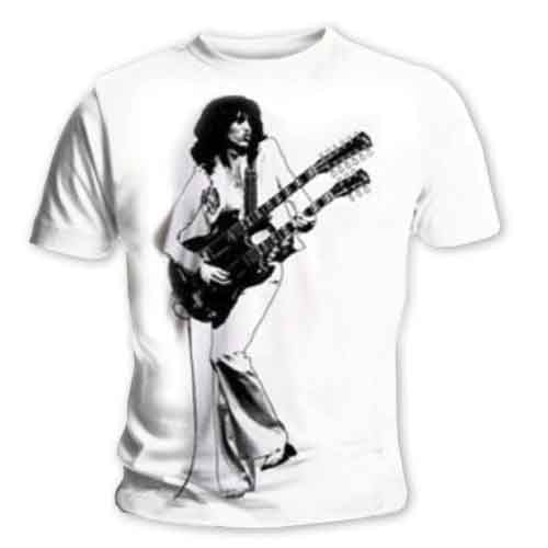 Jimmy Page Unisex T-Shirt: Urban Image (White) (Small)