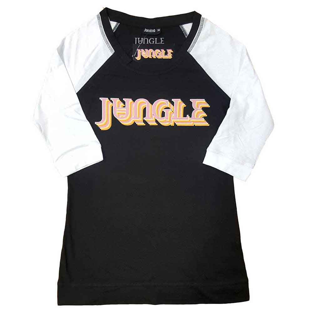 Jungle Ladies Raglan T-Shirt: Colour Logo (Black & White)