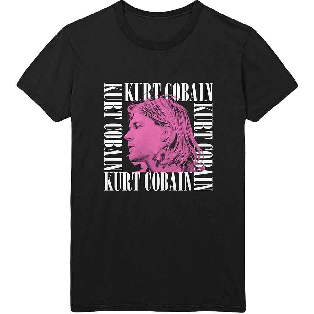 Kurt Cobain Unisex T-Shirt: Head Shot Frame (Black)