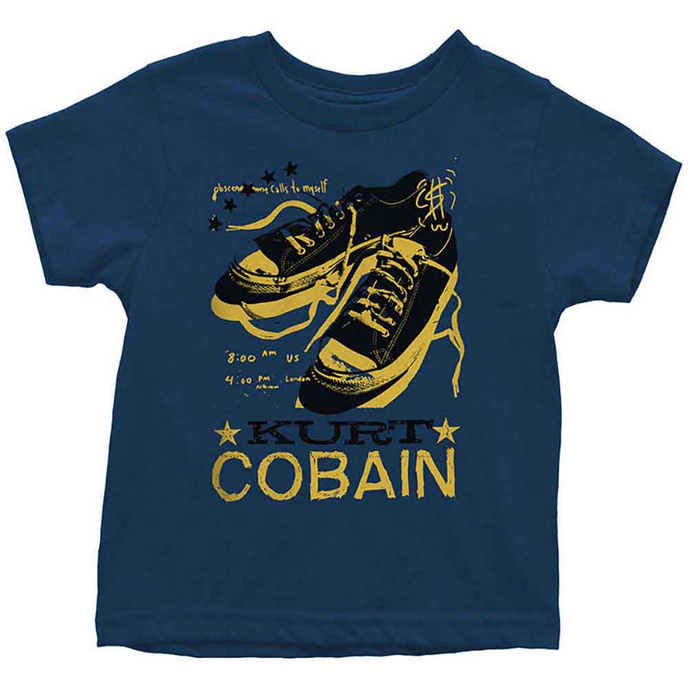 Kurt Cobain Kids Toddler T-Shirt: Laces (Navy Blue)