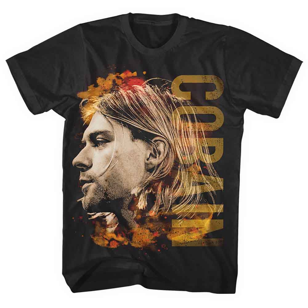 Kurt Cobain Unisex T-Shirt: Coloured Side View (Black)