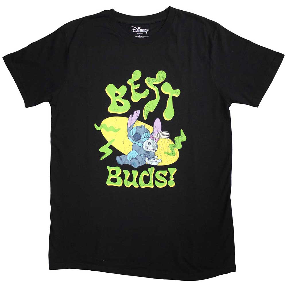 Disney Unisex T-Shirt: Lilo & Stitch Stitch Best Buds (Black)