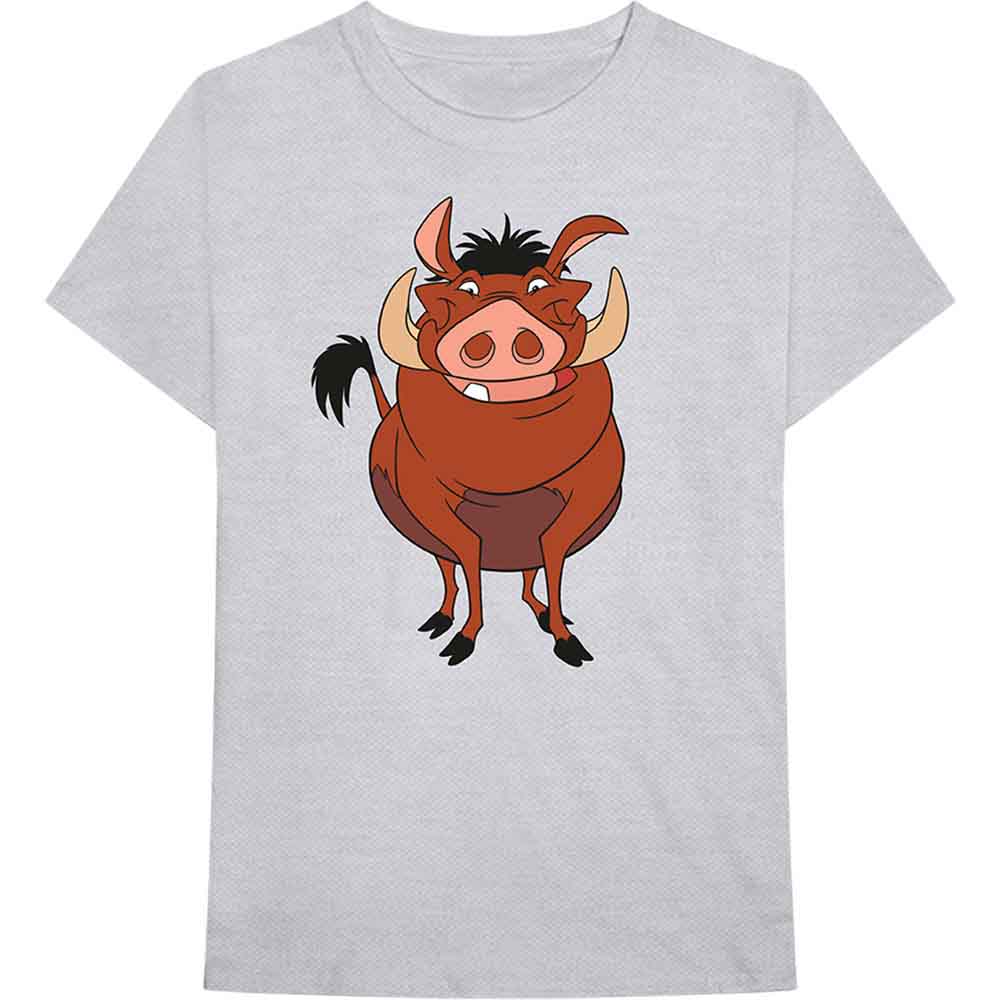Disney Unisex T-Shirt: The Lion King Pumbaa Pose (Grey)