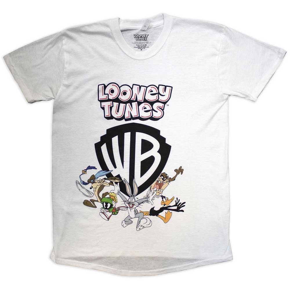 Looney Tunes Unisex T-Shirt: Warner Bros Shield (White)