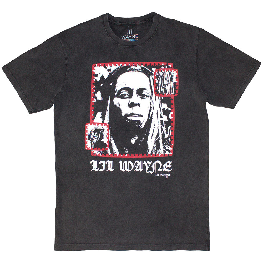 Lil Wayne Unisex Stone Wash T-Shirt: Mono Photo (Charcoal Grey)