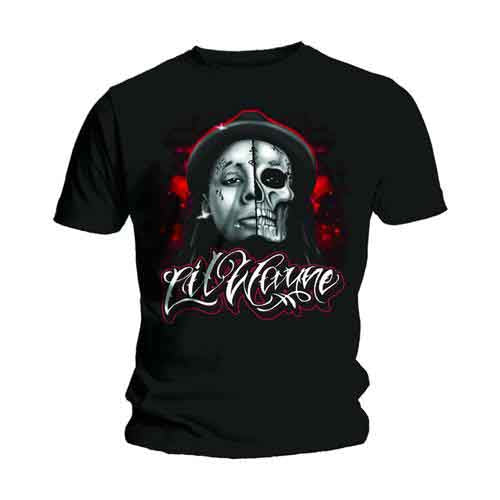 Lil Wayne Unisex T-Shirt: Skull Sketch (Black)