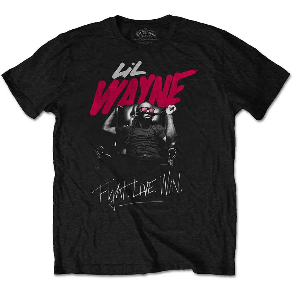 Lil Wayne Unisex T-Shirt: Fight, Live, Win (Black)