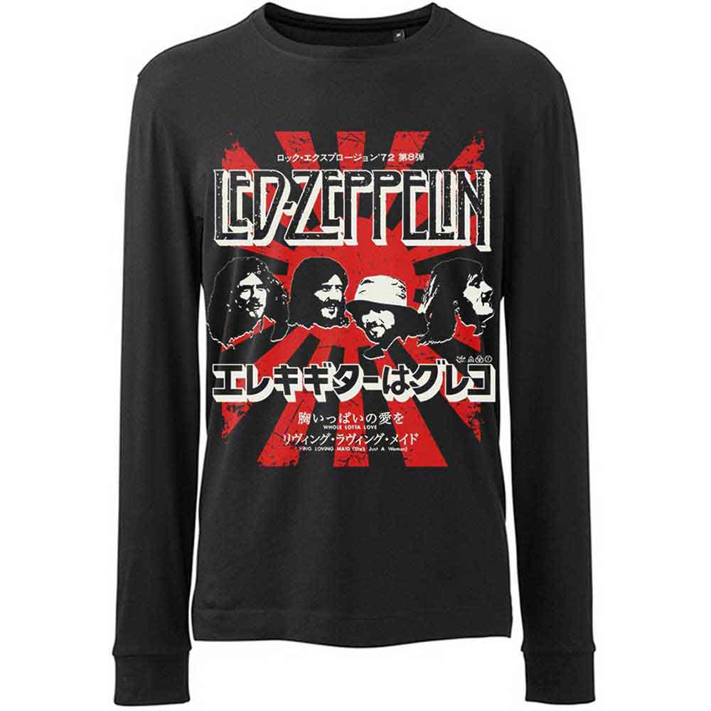 Led Zeppelin Unisex Long Sleeve T-Shirt: Japanese Burst (Black)