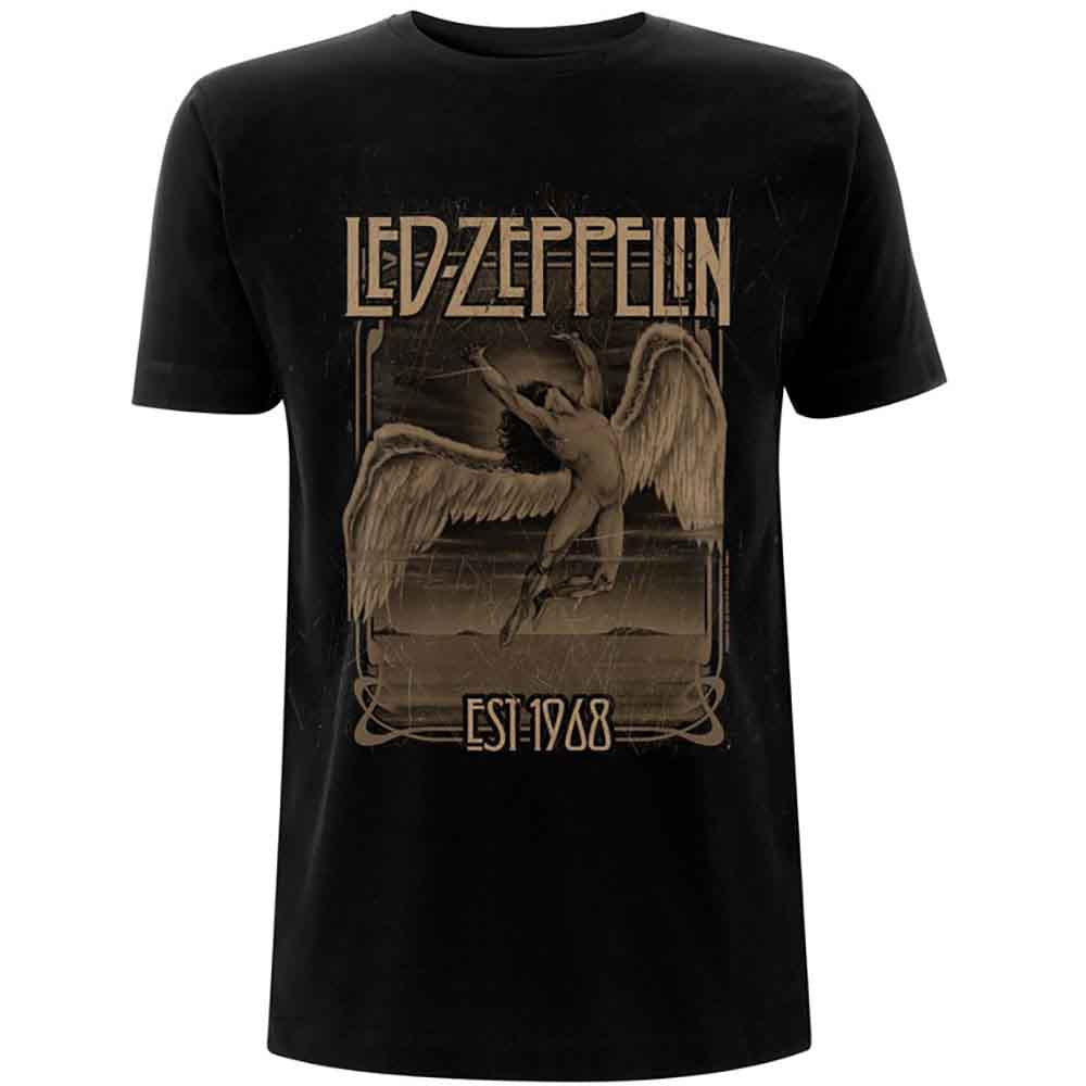 Led Zeppelin Unisex T-Shirt: Faded Falling (Black)