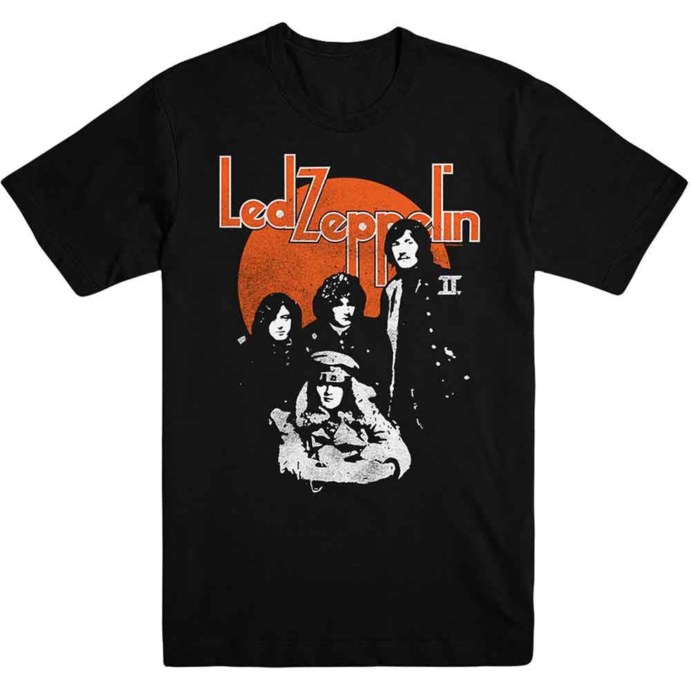 Led Zeppelin Unisex T-Shirt: Orange Circle (Black)