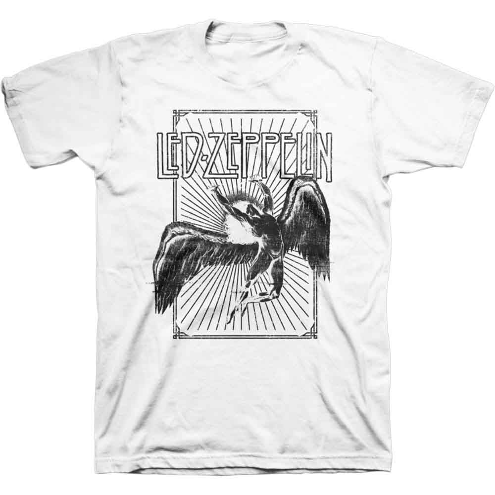 Led Zeppelin Unisex T-Shirt: Icarus Burst (White)