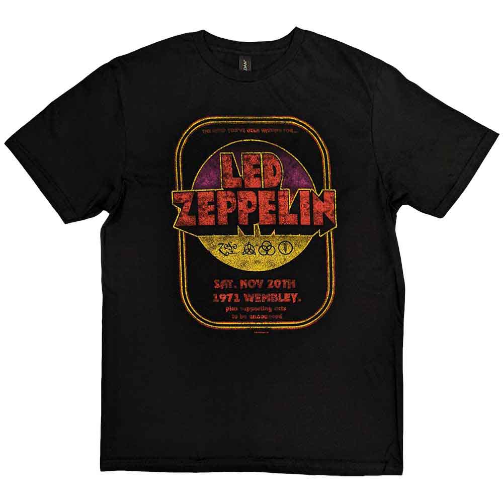 Led Zeppelin Unisex T-Shirt: 1971 Wembley (Black)