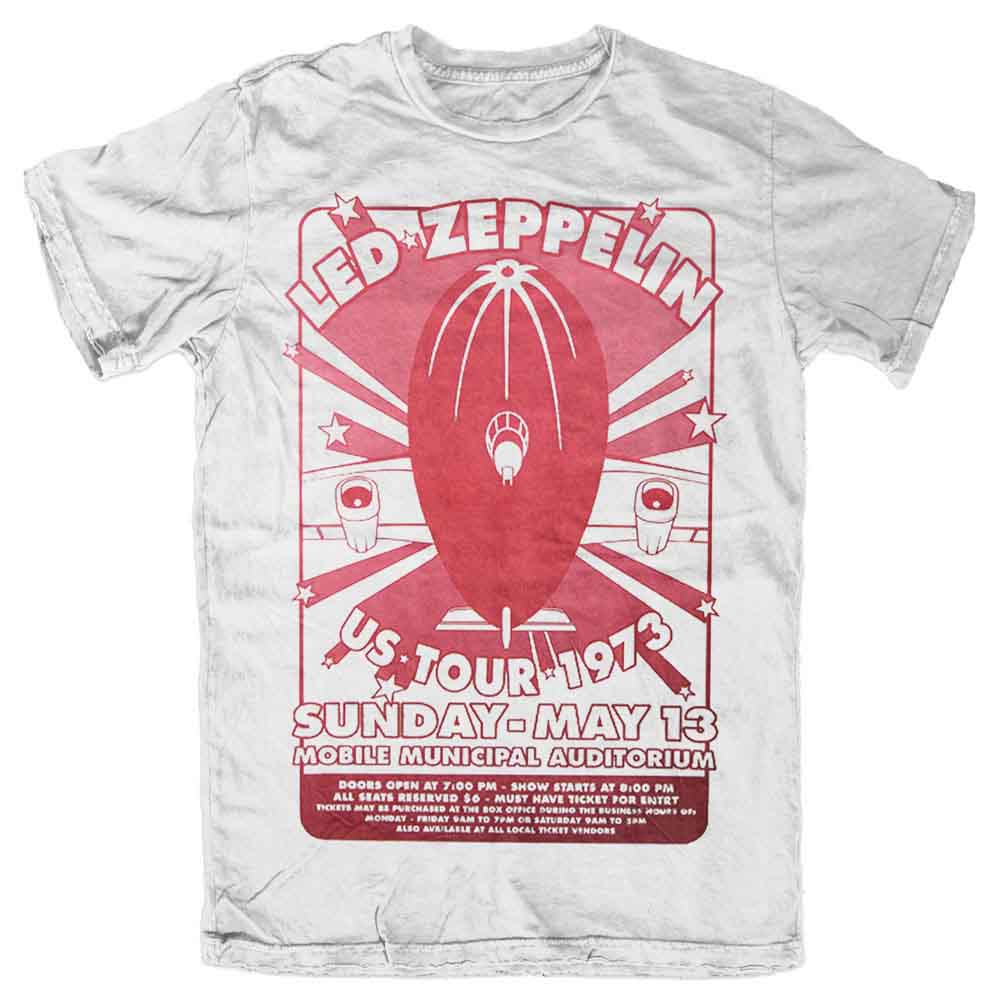 Led Zeppelin Unisex T-Shirt: Mobile Municipal (White)